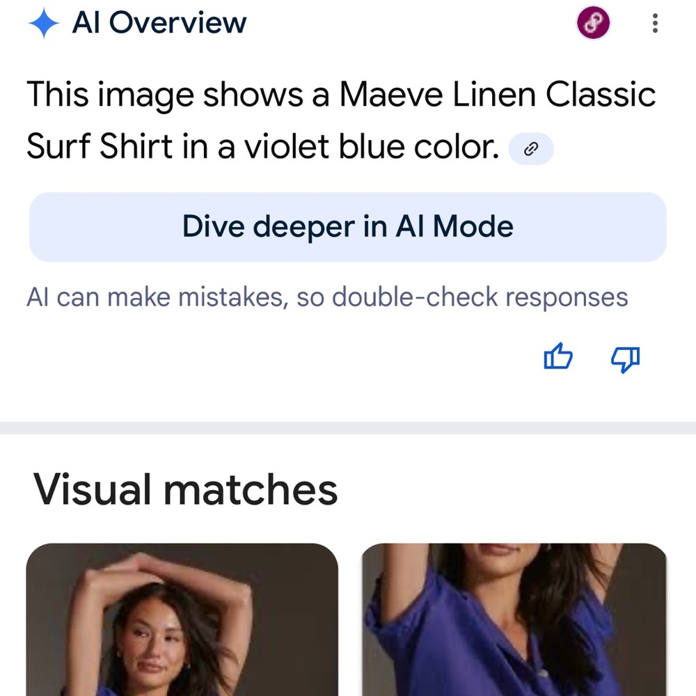 Maeve Linen Blend Short Sleeve Button-Down Shirt - Violet Blue, Anthropologie, L - Picture 16 of 16